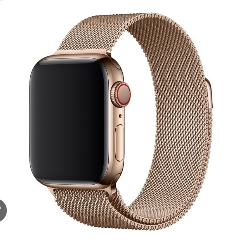 Rose gold Milanese Apple Watch band